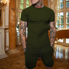 Load image into Gallery viewer, Short Sleeve T-shirt Men Set Two Pieces | Shorts Two Piece Set Men