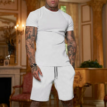 Load image into Gallery viewer, Short Sleeve T-shirt Men Set Two Pieces | Shorts Two Piece Set Men