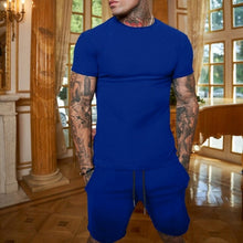 Load image into Gallery viewer, Short Sleeve T-shirt Men Set Two Pieces | Shorts Two Piece Set Men