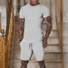 Load image into Gallery viewer, Short Sleeve T-shirt Men Set Two Pieces | Shorts Two Piece Set Men