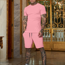 Load image into Gallery viewer, Short Sleeve T-shirt Men Set Two Pieces | Shorts Two Piece Set Men