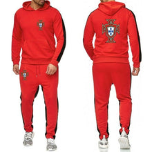 Load image into Gallery viewer, 2022 New Footballer Portugal Print Men's Solid Hoodie Suits Trend