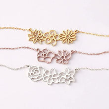 Load image into Gallery viewer, Mother Necklace With Birth Flower, Birth Flower Necklace, Mom Jewelry