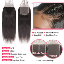 Load image into Gallery viewer, Bone Straight Human Hair Bundles With Closure Lace Closures With