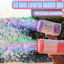 Load image into Gallery viewer, Bubble Gun Rocket 69 Holes Soap Bubbles Machine Gun Shape Automatic