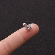 Load image into Gallery viewer, 1piece 316 Stainless Steel Mini Zircon Cross Star Ear Piercing Stud