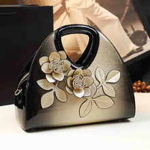 Load image into Gallery viewer, Fashion Women Evening Tote Bag Luxury Patent Leather Handbag Floral
