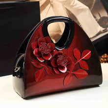 Load image into Gallery viewer, Fashion Women Evening Tote Bag Luxury Patent Leather Handbag Floral