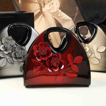 Load image into Gallery viewer, Fashion Women Evening Tote Bag Luxury Patent Leather Handbag Floral