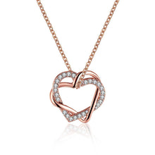 Load image into Gallery viewer, Crystal Heart Necklace in 18K Rose Gold Plated