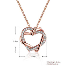 Load image into Gallery viewer, Crystal Heart Necklace in 18K Rose Gold Plated