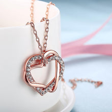 Load image into Gallery viewer, Crystal Heart Necklace in 18K Rose Gold Plated