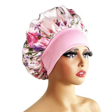 Load image into Gallery viewer, New Satin Bonnet Silk Night Sleeping Cap For Women Curly Braid Hair