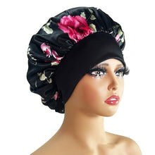 Load image into Gallery viewer, New Satin Bonnet Silk Night Sleeping Cap For Women Curly Braid Hair