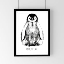 Load image into Gallery viewer, Personalized Baby Penguin Footprint Kit, A4 format, black