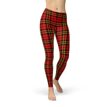 Load image into Gallery viewer, Womens Red Plaid Tartan Leggings