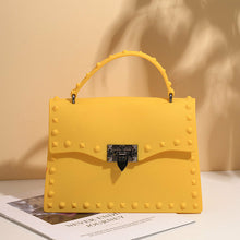 Load image into Gallery viewer, New Jelly Bag PVC Women's Bag Colored Diamond Rivets Hand-Held