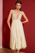 Load image into Gallery viewer, Sequin Slit Deep V Sleeveless Dress