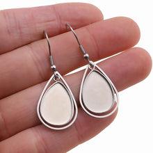 Load image into Gallery viewer, 10pcs Stainless Steel Cabochon Fit 13x18mm Teardrop Dangle Earring