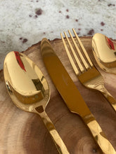 Load image into Gallery viewer, 24-Piece Stainless Steel Satin Finish Cutlery Set Rose Gold Collection