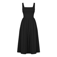 Load image into Gallery viewer, Sexy Backless Casual White Black Ruched Slip Midi Sundresses