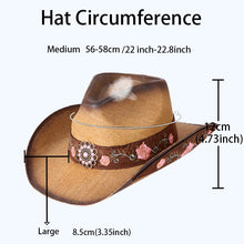 Load image into Gallery viewer, 2022 High Quality Straw Hat Women Western Cowboy Hat Panama Summer