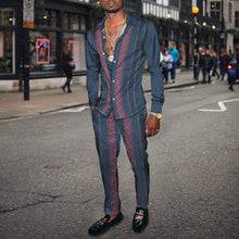 Load image into Gallery viewer, 2022 Spring Men's Single Breasted Shirt Retro 3D Print Matching Pants