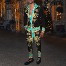 Load image into Gallery viewer, 2022 Spring Men's Single Breasted Shirt Retro 3D Print Matching Pants