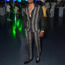 Load image into Gallery viewer, 2022 Spring Men's Single Breasted Shirt Retro 3D Print Matching Pants