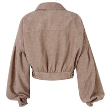Load image into Gallery viewer, Fashion Women Corduroy Lantern Long Sleeves Lapel BF Style Jacke