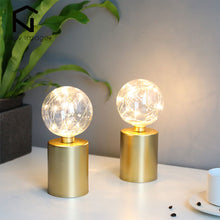 Load image into Gallery viewer, 2pcs Gold Candle Holder Battery Powered Table Lamp 8 Inch Cordless