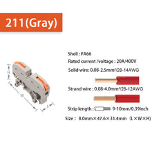 Load image into Gallery viewer, Ecommerce: 211 Quick Cable Connector Terminal Block - Din Rail Wire Splicing & Wiring