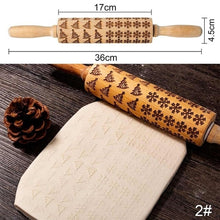 Load image into Gallery viewer, 35*5cm Christmas Embossing Rolling Pin Baking