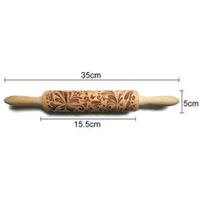 Load image into Gallery viewer, 35*5cm Christmas Embossing Rolling Pin Baking