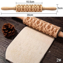 Load image into Gallery viewer, 35*5cm Christmas Embossing Rolling Pin Baking