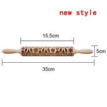 Load image into Gallery viewer, 35*5cm Christmas Embossing Rolling Pin Baking