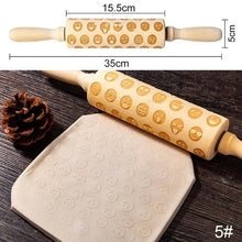 Load image into Gallery viewer, 35*5cm Christmas Embossing Rolling Pin Baking