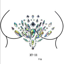 Load image into Gallery viewer, 3D Shiny Crystal Girl Temporary Tattoo Sticker Chest Acrylic
