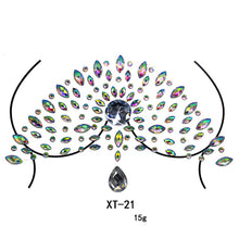 Load image into Gallery viewer, 3D Shiny Crystal Girl Temporary Tattoo Sticker Chest Acrylic