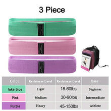 Load image into Gallery viewer, 3PCS/Lot Fitness Rubber Band Elastic Yoga Resistance Bands Set Hip