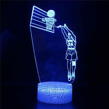 Load image into Gallery viewer, 3d Illusion Child Night Light Basketball Touch Sensor Remote
