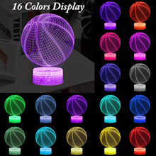 Load image into Gallery viewer, 3d Illusion Child Night Light Basketball Touch Sensor Remote