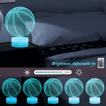 Load image into Gallery viewer, 3d Illusion Child Night Light Basketball Touch Sensor Remote