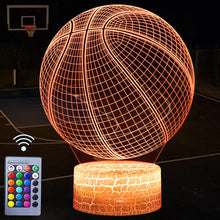 Load image into Gallery viewer, 3d Illusion Child Night Light Basketball Touch Sensor Remote