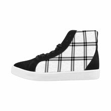 Load image into Gallery viewer, Buffalo Plaid Black and White High Top Canvas Womens Shoes