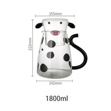 Load image into Gallery viewer, 550/1800ml Borosilicate Glass Water Carafe Set With Cup Transparent