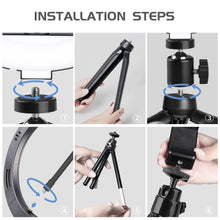 Load image into Gallery viewer, 10 " Ring Light Camera Tripod Mini Camera Holder Slip Clip Set