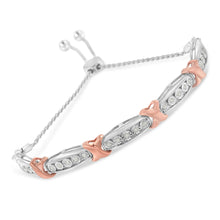 Load image into Gallery viewer, Two-Toned Sterling Silver 1/4ct TDW Rose-Cut