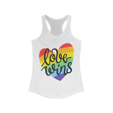 Load image into Gallery viewer, LGBT Rainbow Heart Love Wins Racerback Tank Top