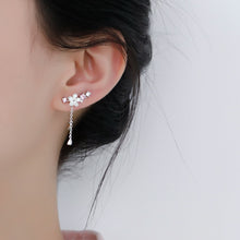 Load image into Gallery viewer, 925 Sterling Silver Romantic Pink Cherry Blossom Shell Tassel Earrings